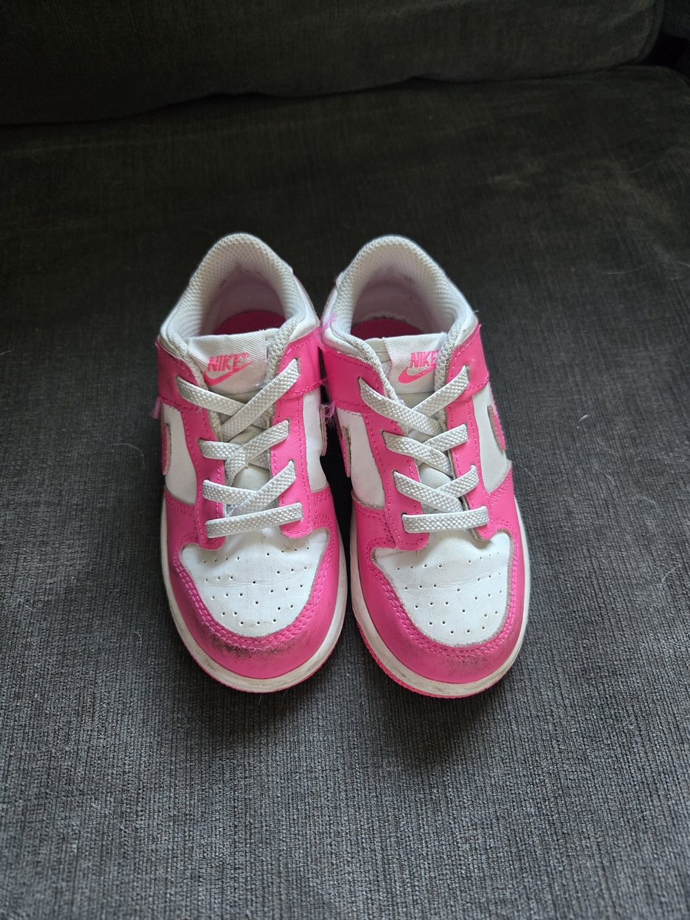Nike Kids Pink and White Low-Top Sneakers